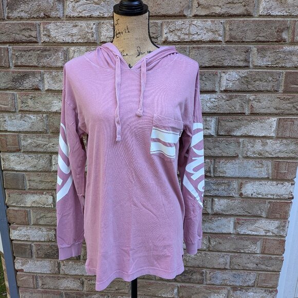 ⭐ Victoria's Secret PINK hooded light-weight tee top XS - Picture 1 of 14
